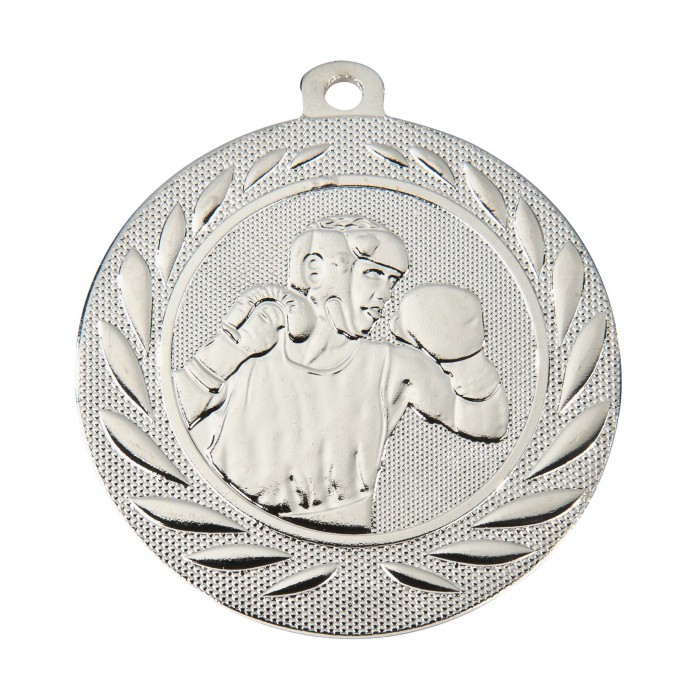 SILVER BOXING 50MM MEDAL 